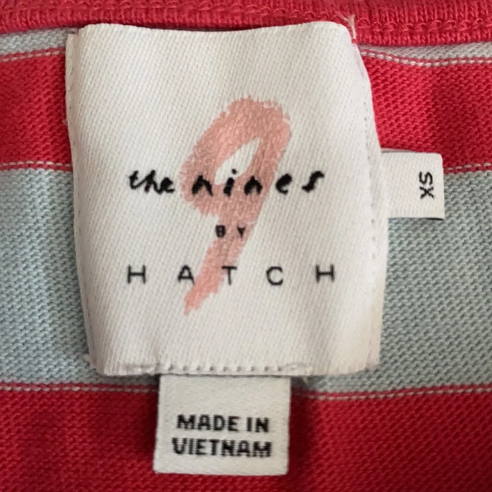 The Nines by Hatch | Cotton 3/4 Sleeve Nautical Stripe Maternity Mini Dress (XS) - Picture 8 of 16